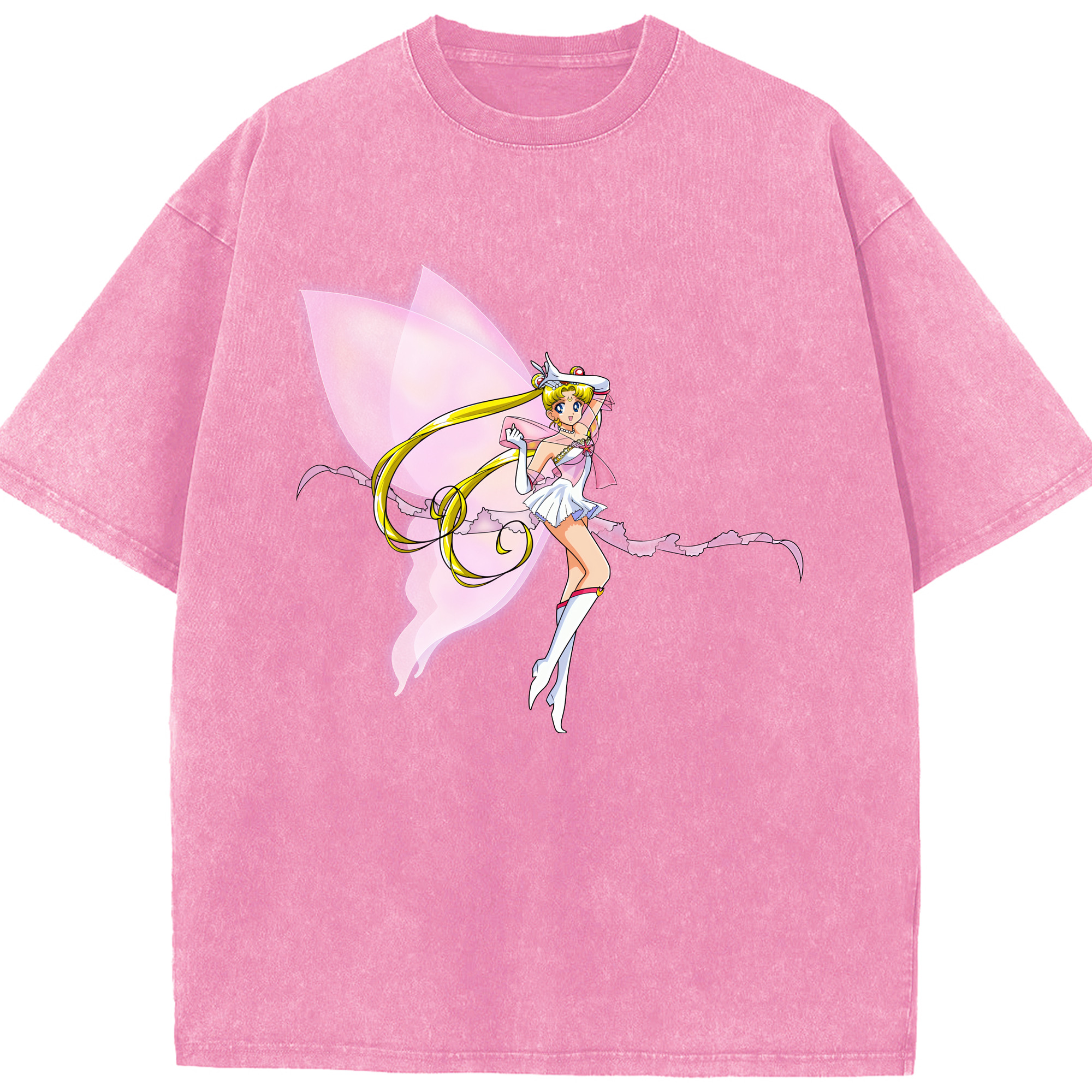 （画像用） 美少女戦士セーラームーン 月野 うさぎ つきの うさぎ Sailor Moon Tsukino Usagi 綿100% ヴィンテージ風 半袖Tシャツ（フロントプリント）